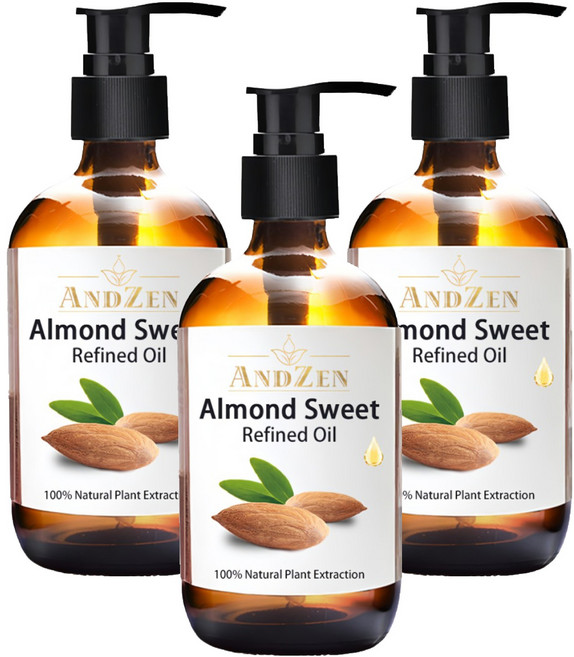 ANDZEN 安得仁 甜杏仁油 玻璃瓶裝 按摩油保濕油基礎油基底油, 250ml, 3件