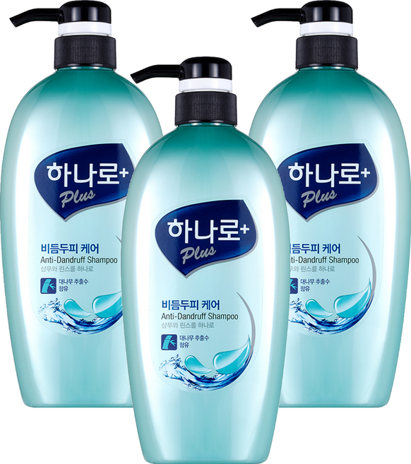 하나로 플러스 비듬두피 케어 샴푸, 680ml, 3개