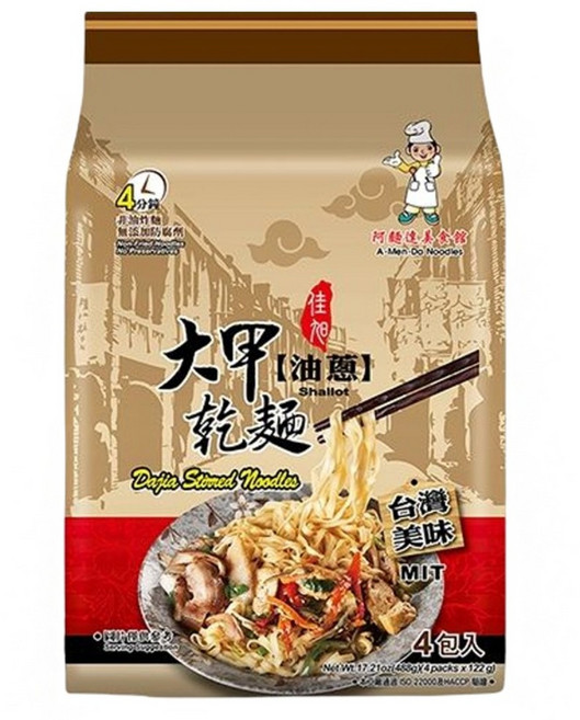 大甲佳旭 大甲乾麵 油蔥拌麵 122g, 4包