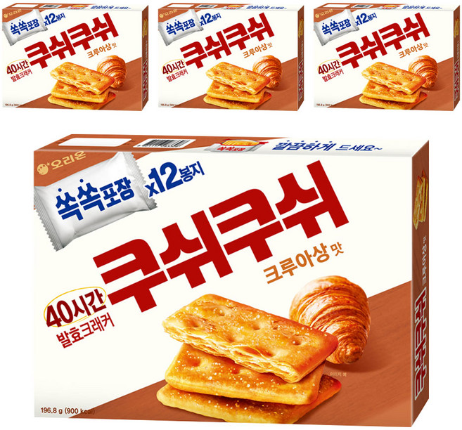 ORION 好麗友 千層酥打餅乾 可頌風味, 196.8g, 4盒