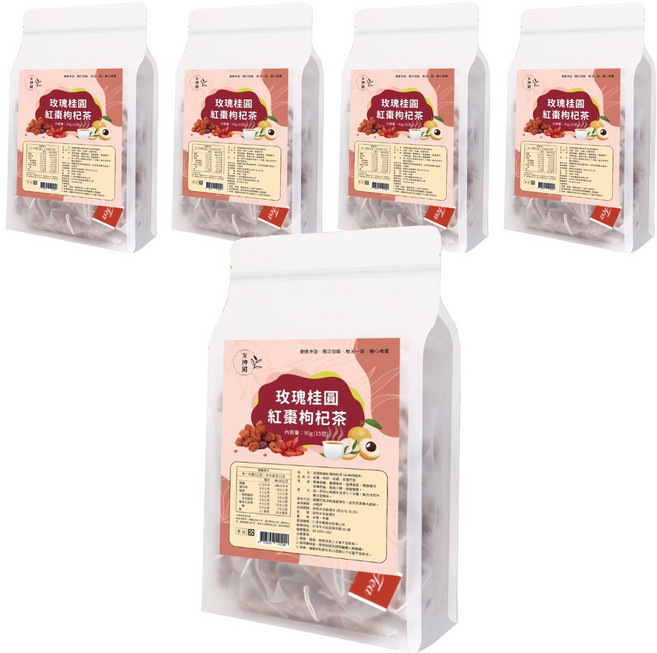 仁濟中藥 女神殿 玫瑰桂圓紅棗枸杞茶/女神四物茶, 8g, 15包, 5袋