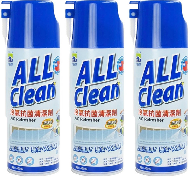do it 多益得 ALL Clean 冷氣抗菌清潔劑 A/C Refresher 450ml, 3瓶