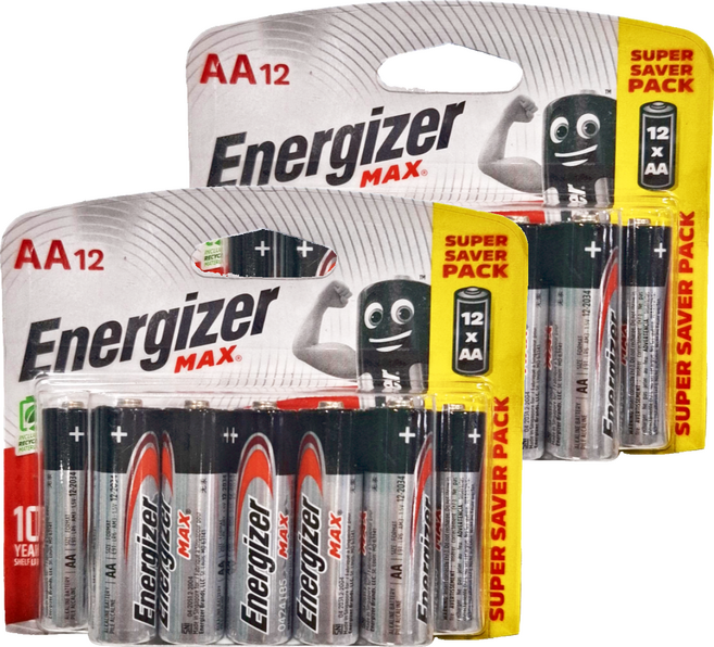 Energizer 勁量 台灣公司貨 鹼性3號電池, 12顆, 2組