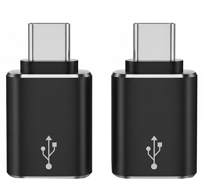 Home Planet USB 3.0 Type-A 轉 Type-C OTG 轉接頭, 31mm, 黑色, 2個