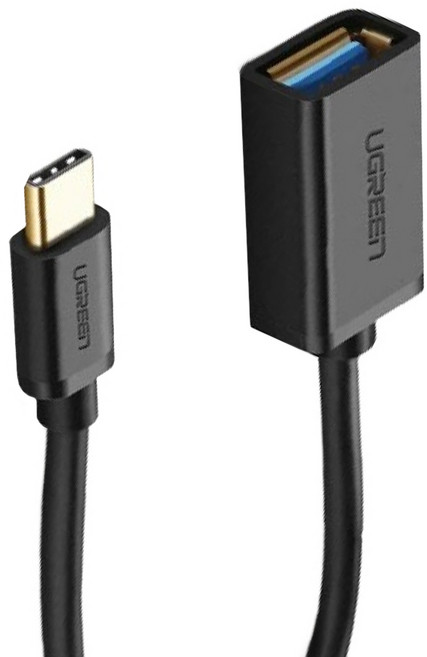 UGREEN 綠聯 USB3.0 Type-C OTG傳輸線, 15cm, 黑色, 1條