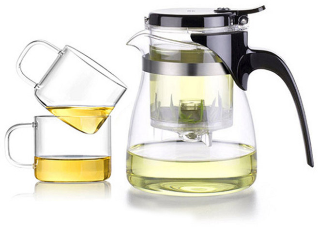 사마도요 내열유리 티포트세트 A14, 1세트, 티포트 900ml(1P) + 찻잔 150ml(2P), 혼합색상