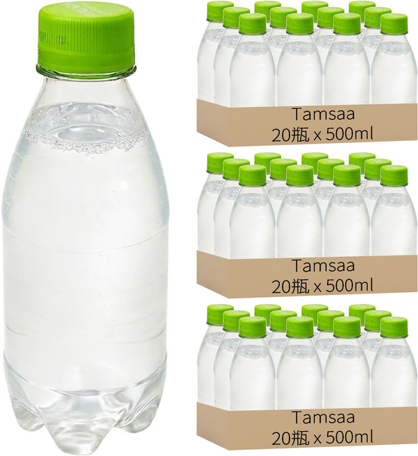 Tamsaa 無標籤白葡萄風味氣泡水, 500ml, 60瓶