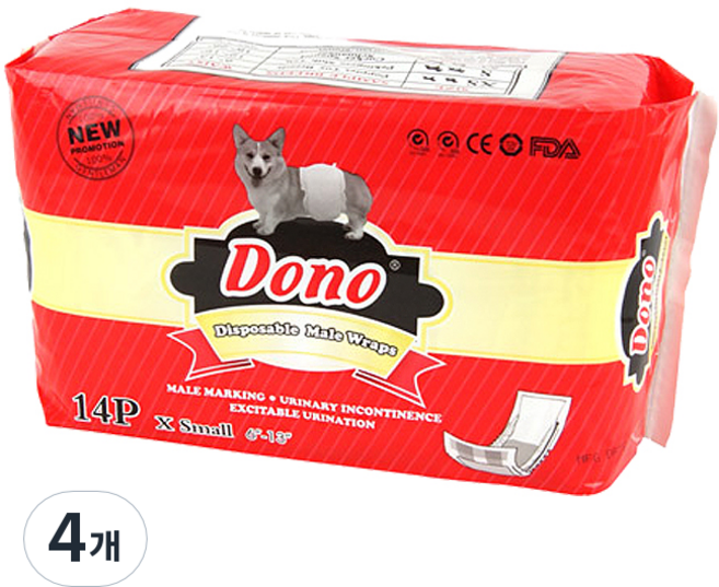 Dono 公狗禮儀帶, 超小型, 4個, 14入