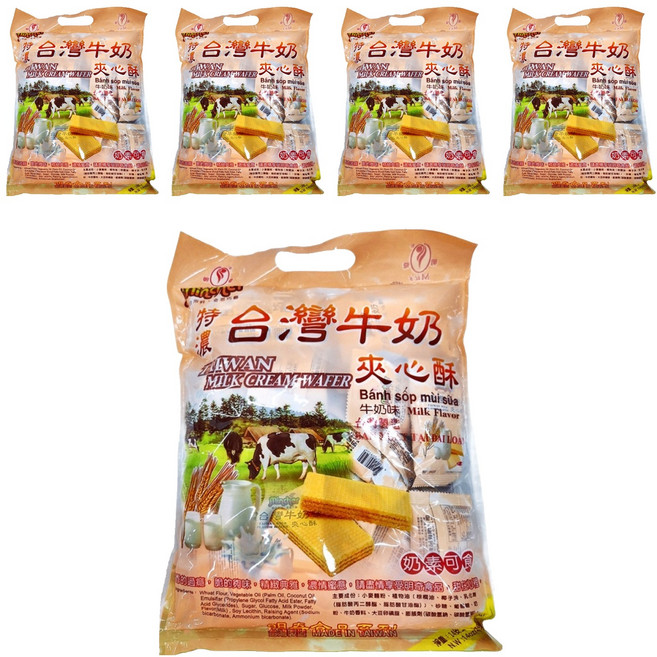明奇 特濃台灣牛奶夾心酥, 400g, 5袋
