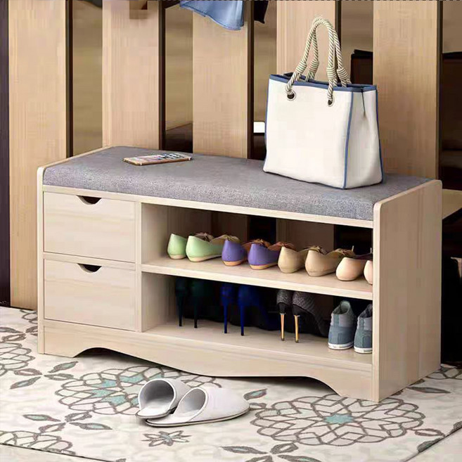 北歐收納換鞋凳/鞋櫃/鞋架 124-FH 80 x 30 x 43cm, 2層, 楓櫻木
