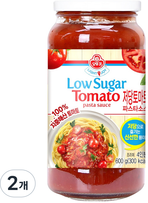 오뚜기 LIGHT&JOY 저당 토마토 파스타소스, 600g, 2개