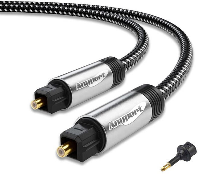 애니포트 프리미엄 7파이 옵티컬 오디오 전송 사운드바 광케이블 5m, 실버, AP-TAC050M