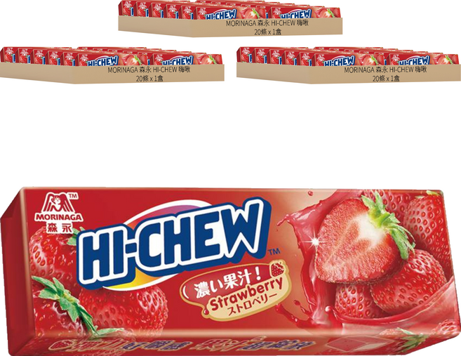 MORINAGA 森永 HI-CHEW 嗨啾 草莓軟糖 20條入, 640g, 3盒
