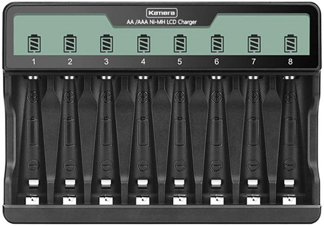 Kamera 佳美能 C8 3號/4號鎳氫 液晶八槽充電器 獨立控制 Micro USB & USB-C供電, 1個