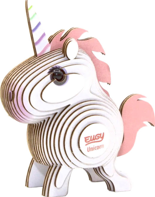 EuGy 3D立體紙拼圖, 獨角獸 白色, 1個, 24片