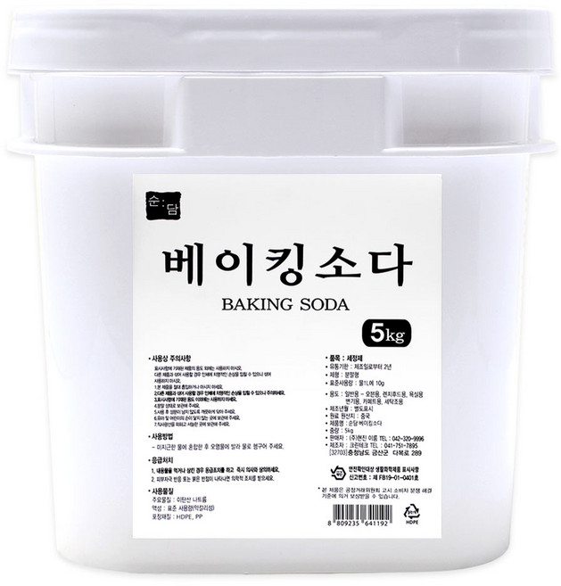 순담 베이킹소다 세정제, 5kg, 1개