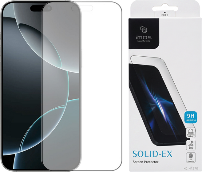 imos SOLID-EX 手機 2.5D 螢幕保護貼 iPhone 16 Pro Max 防窺 9H 抗指紋 Tempered Glass 極細黑邊 1個