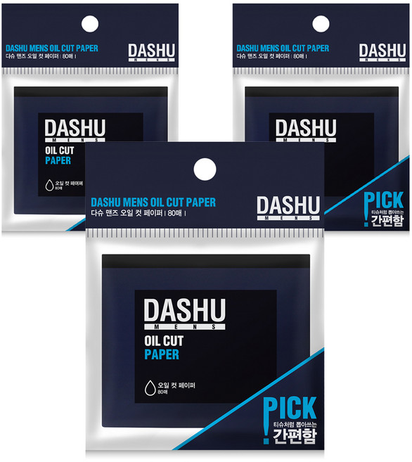 다슈 맨즈 오일 컷 페이퍼 기름종이, 3개, 80개입