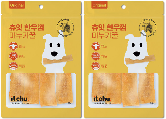 츄잇 한우 강아지 덴탈껌, 마누카꿀, 50g, 2개