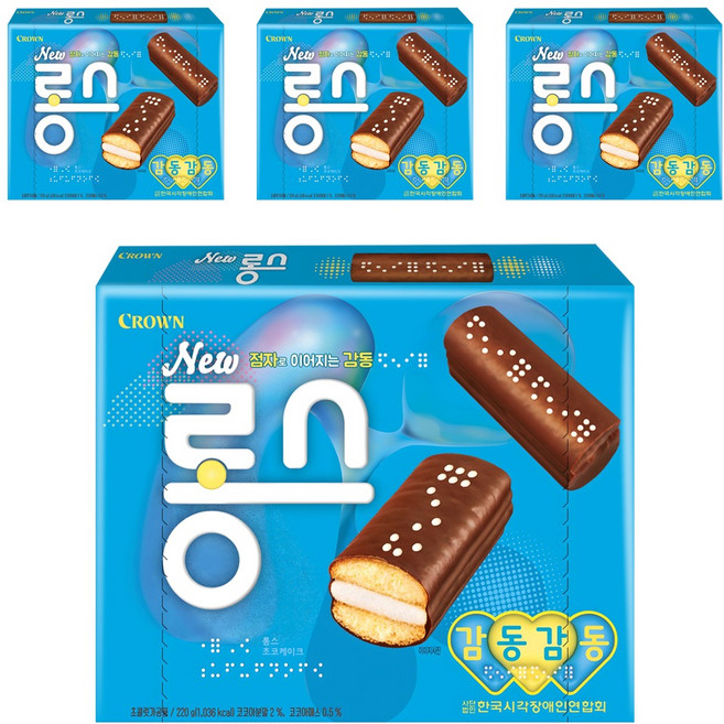 CROWN 皇冠 巧克力棉花糖夾心蛋糕, 220g, 4盒