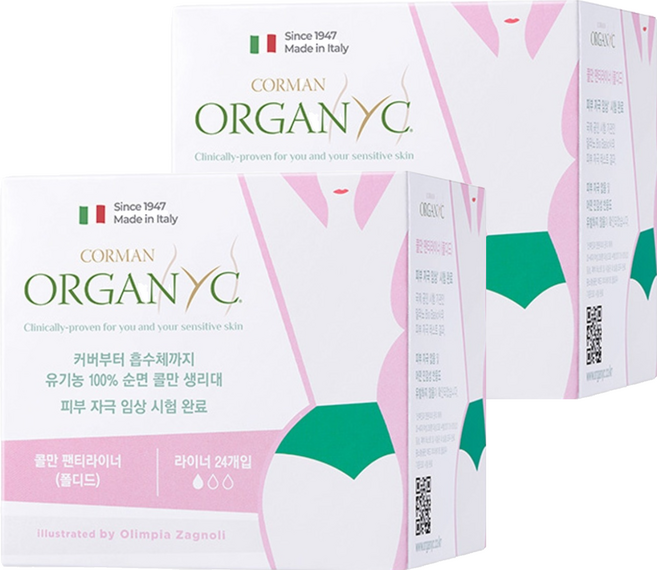 콜만 팬티라이너 폴디드, 일반, 24개입, 2개