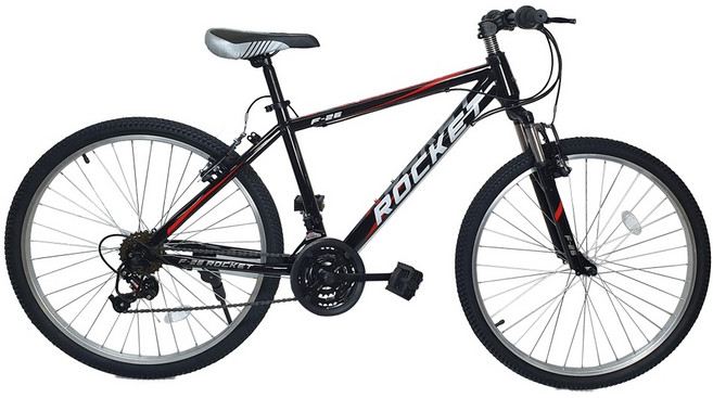 닥터바이크 F-26 ROCKET MTB 자전거 66cm, 블랙 + 레드, 1세트