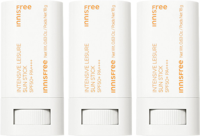 이니스프리 인텐시브 레져 선스틱 SPF50+ PA++++, 18g, 3개