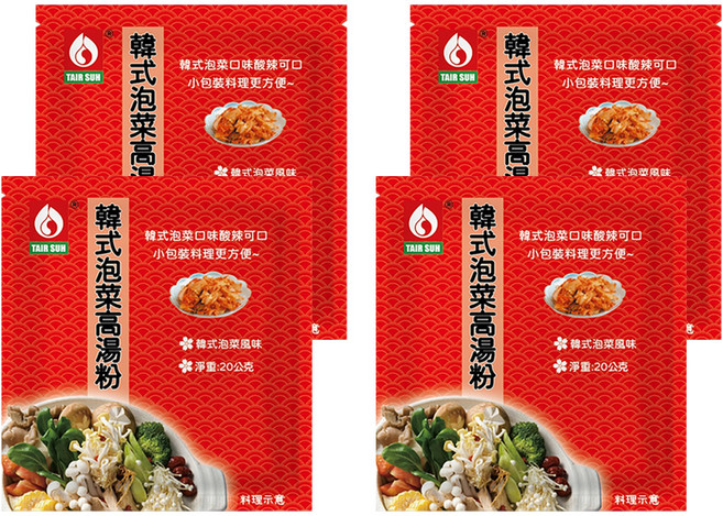 台塑餐飲 韓式泡菜高湯粉, 20g, 4包
