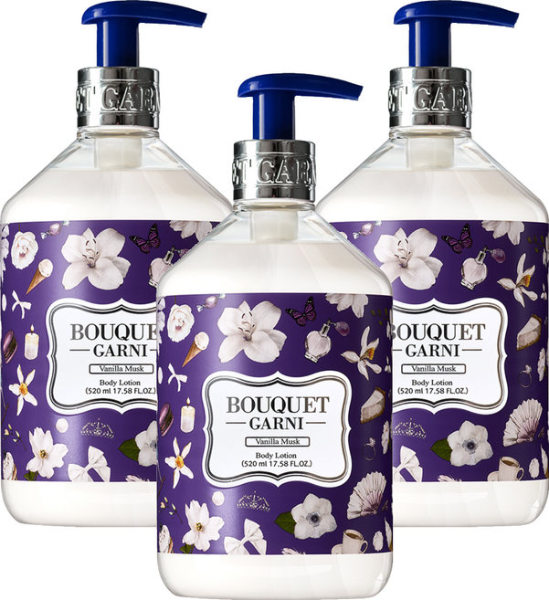 부케가르니 바디로션 바닐라머스크, 520ml, 3개