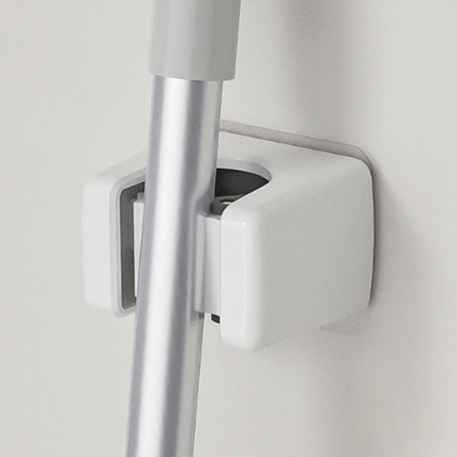 이고다 스마트락 청소도구 무타공 밀대 거치대, 화이트, 4개