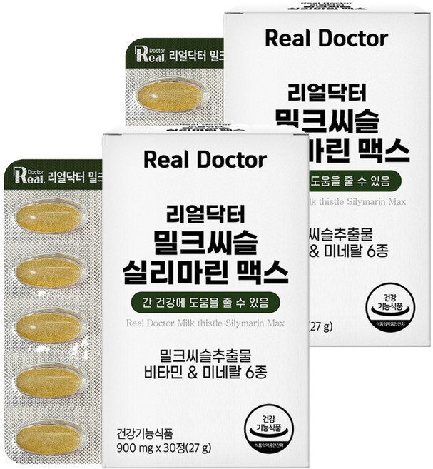 리얼닥터 밀크씨슬 실리마린 맥스, 30정, 2박스