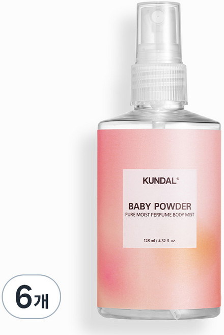 쿤달 퓨어 바디미스트 베이비파우더향, 128ml, 6개
