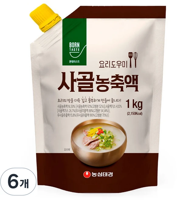 본테이스트 사골 농축액, 1kg, 6개 - 쿠팡