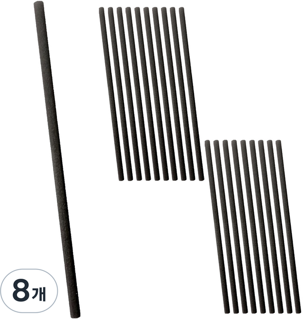 제로캔들 디퓨저 롱 섬유 스틱 8mm 30cm, 블랙, 8개, 5개입