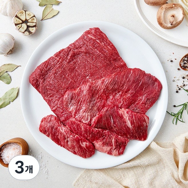 한우 양지 덩어리 1+등급 찜 / 국거리 / 장조림용 (냉장), 3개, 1kg