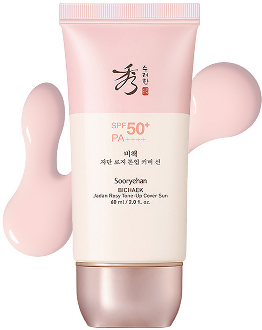 Sooryehan 秀雅韓 Bichaek玫瑰色調遮瑕防曬霜 SPF50+ PA++++, 1條, 60ml