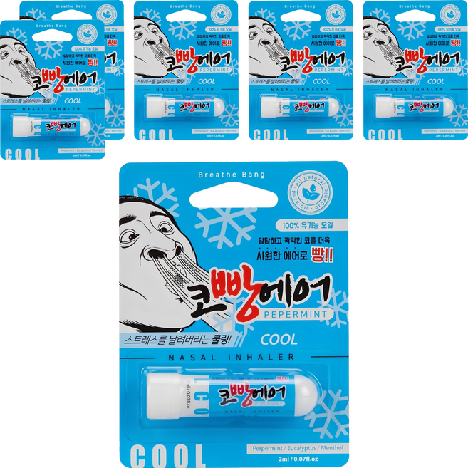 코빵에어 아로마 코 호흡기 쿨 페퍼민트, 6개