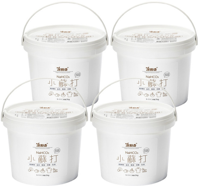 室翲香 小蘇打粉 天然礦物質成分 安全無毒 環保不刺激 食品用洗潔劑, 2kg, 4桶