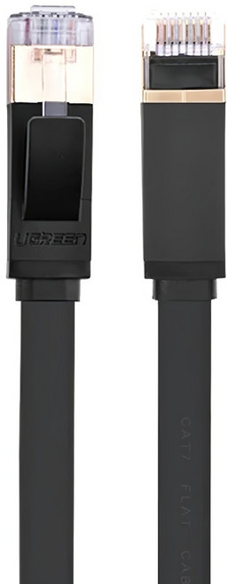 UGREEN 綠聯 CAT7 網路線 FLAT版, 0.5m, 黑色, 1條
