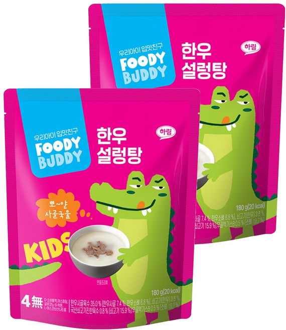 푸디버디 유아용 한우 설렁탕, 180g, 2개
