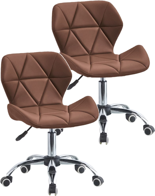 E-home Radar雷達軟墊電腦椅 PKC013A-br 2個, 棕色