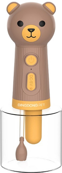 딩동펫 반려동물 프리미엄 목욕 애니멀 자동거품기 곰돌이, 브라운, 1개