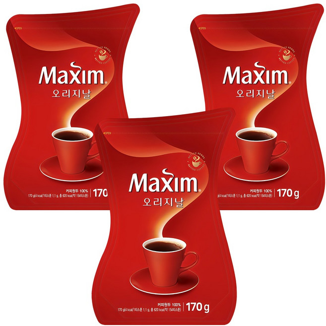 맥심 오리지날 커피, 170g, 1개입, 3개