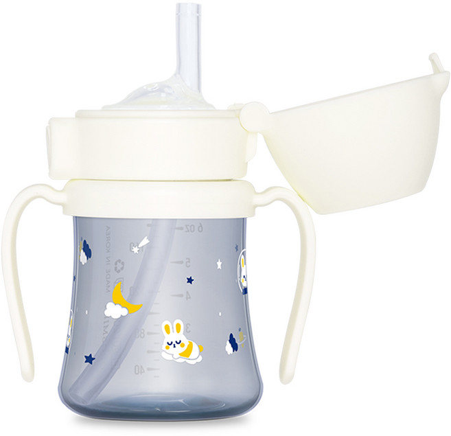 그로미미 유아용 PPSU 버니버스 빨대컵, 200ml, 1개, 화이트