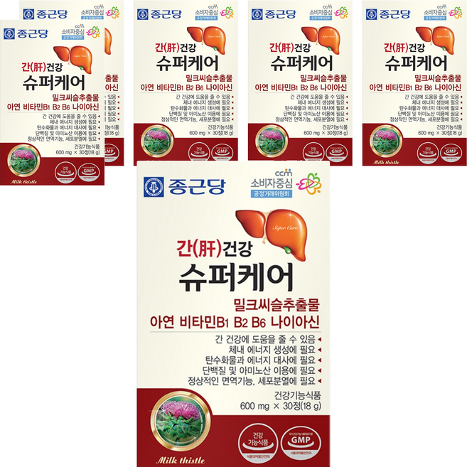 종근당 간건강 슈퍼케어, 30정, 6개