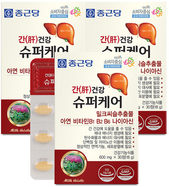 종근당 간건강 슈퍼케어, 30정, 3개