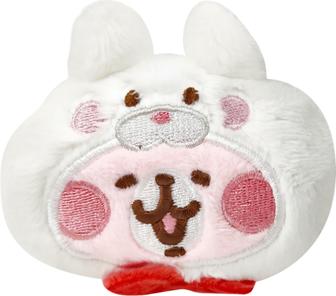 KHTOY 卡娜赫拉的小動物兔裝手機支架 3歲以上, I13-M, 兔兔 白色 + 粉色, 1個