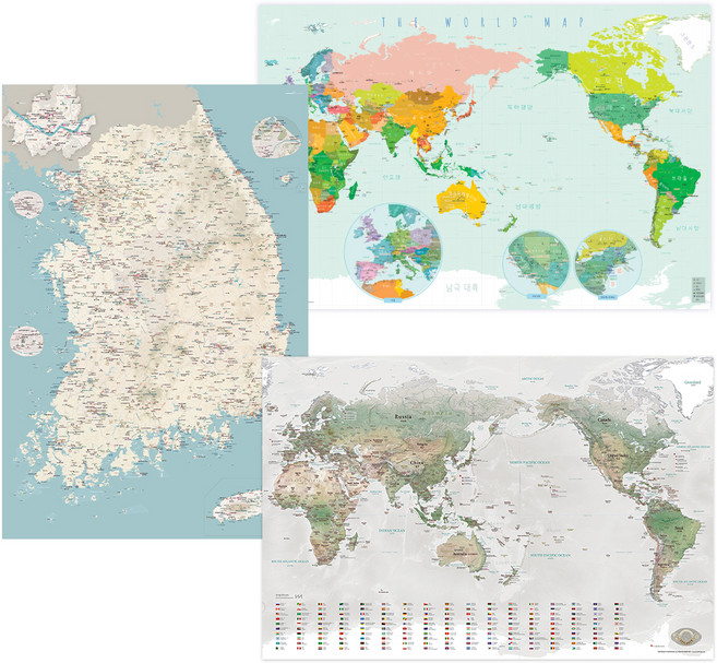 모티프맵 세계지도 익스플로러 + 챌린저 + 가볼지도 포스터 M, 1세트