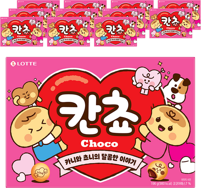 롯데웰푸드 칸쵸 초코, 196g, 12개