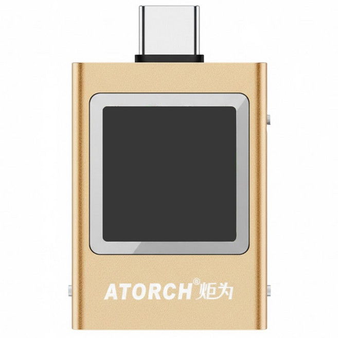 ATORCH 炬為 Type-C PD3.1檢測器 AT085 4.3 x 2.5 x 1cm 香檳金, 1個